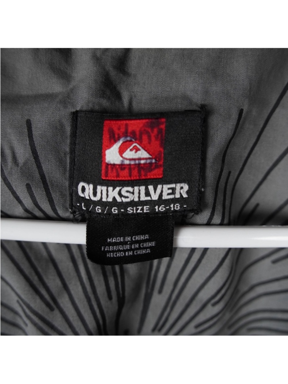 Quiksilver Cotton Utility Shacket Kids Large 16-18 Blue Jacket Washed Button - Picture 8 of 13